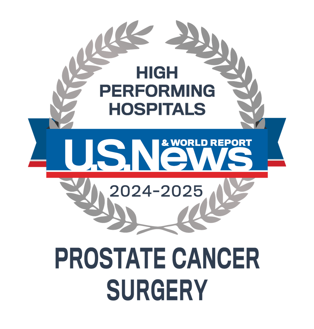 2024-25 U.S. News & World Report High performing hospital badge for prostate cancer surgery